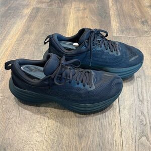 Hoka One One Black Athletic Shoes with Chunky Sole